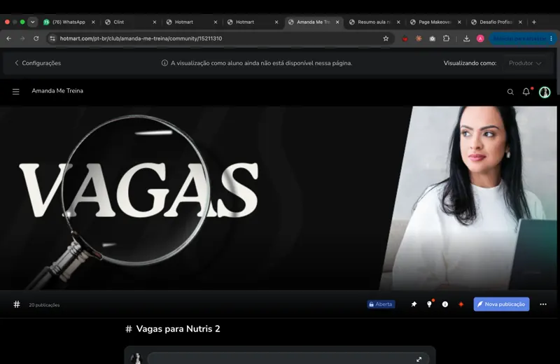 Comunidade exclusiva de vagas para nutricionistas